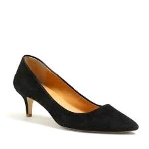 J. Crew Esme Suede Kitten Heel Pumps Women's Size 8.5 Black Classic